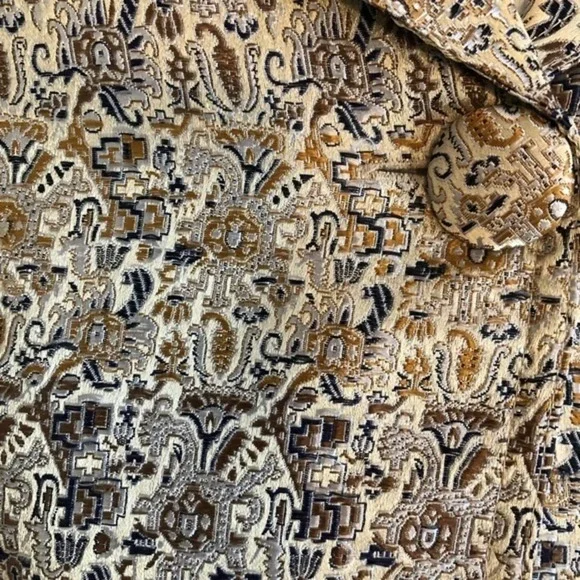 Chico’s Gold & Blue Brocade Jacket Size Small - Picture 4 of 7